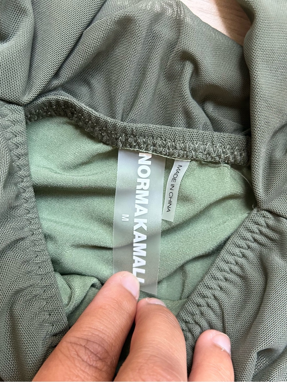 NWT Norma Kamali Olive Green Ruched Halter One-Piece Swimsuit - Picture 5 of 5
